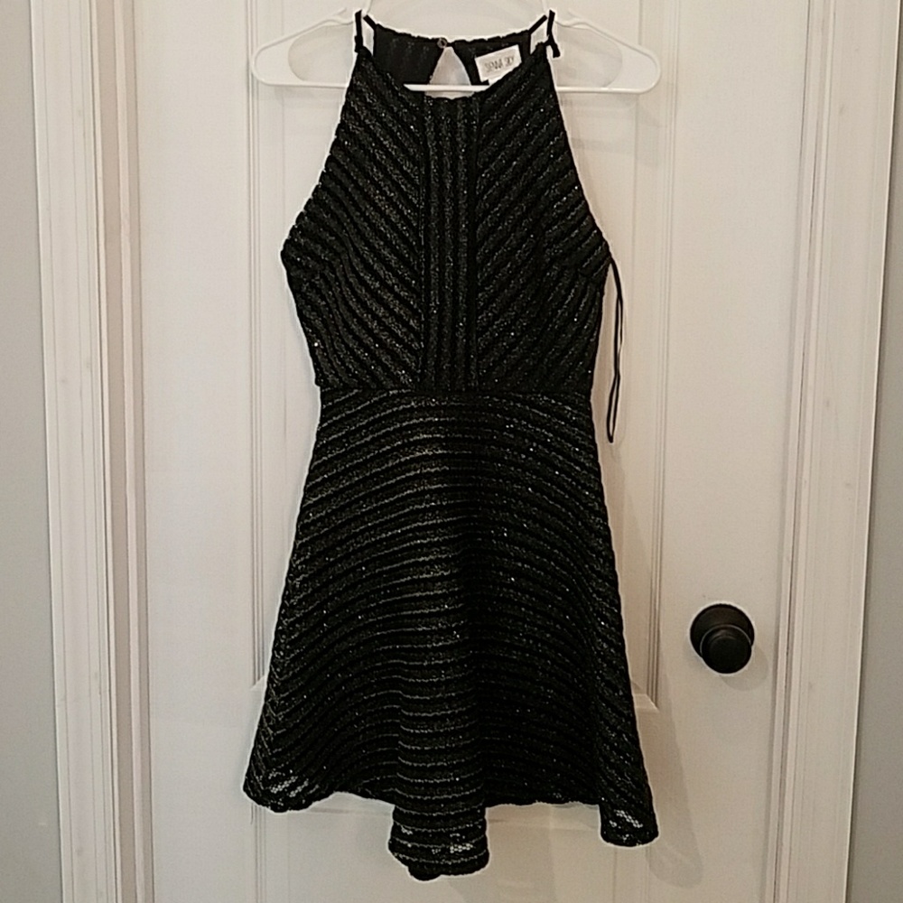 Black with gold sparkle dress